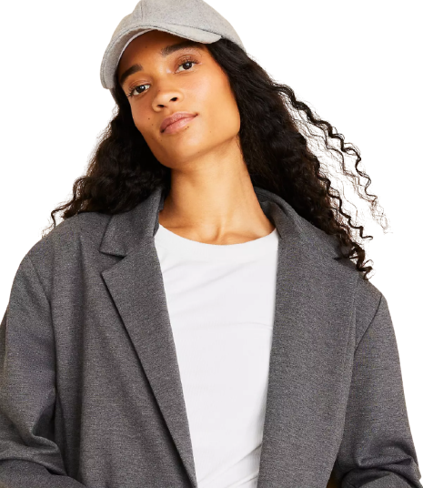 Woman in grey coat