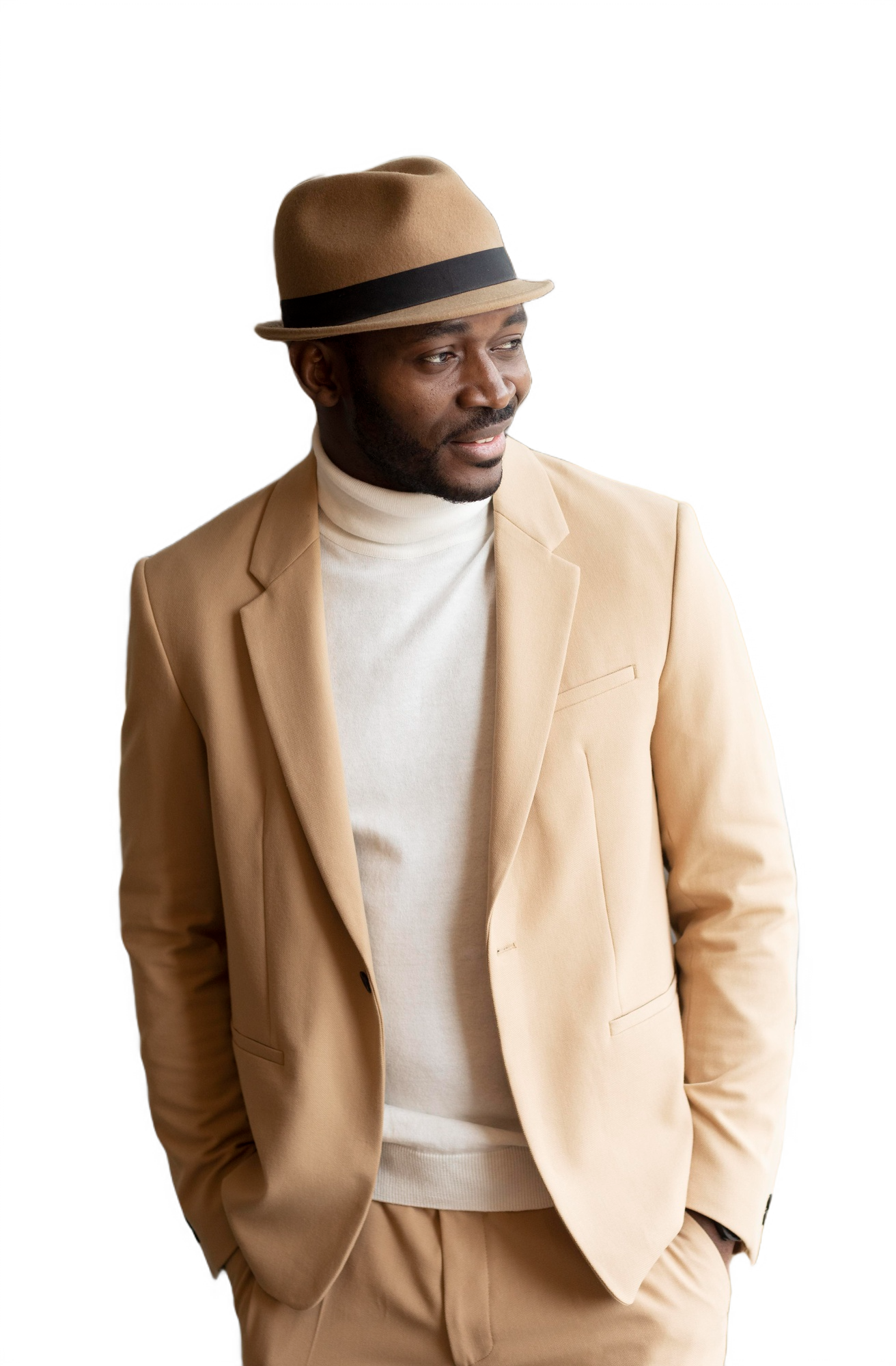 Man in beige suit