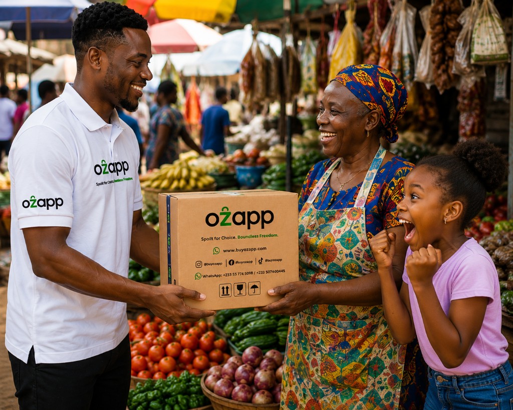 Ozapp delivery at the market